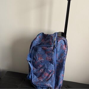 Blue Floral Rolling Carry-On Bag